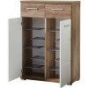 GRADE A3 -  Germania Center Shoe Cabinet in Oak and White - 12 Pairs