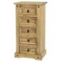 GRADE A2 -  Seconique Original Corona Pine 5 Drawer Chest