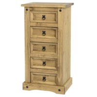 GRADE A2 -  Seconique Original Corona Pine 5 Drawer Chest