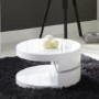 GRADE A1 -Tiffany High Gloss White Round Rotating Top Coffee Table