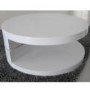 GRADE A1 -Tiffany High Gloss White Round Rotating Top Coffee Table