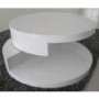 GRADE A1 -Tiffany High Gloss White Round Rotating Top Coffee Table