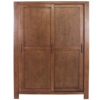 GRADE A2 - Vineyard Dark Oak Large Sliding Door Wardrobe 