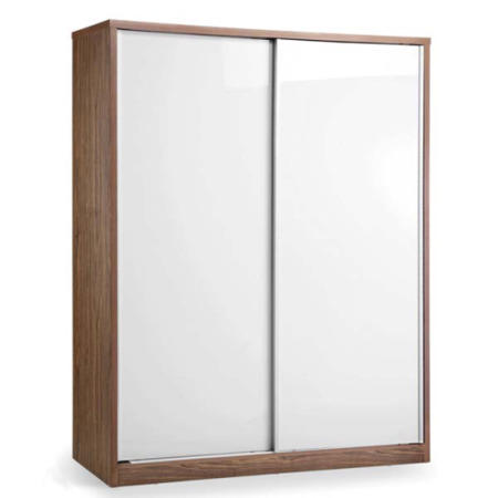 Clearance - Milan High Gloss 2 Door Sliding Wardrobe - Minor Cosmetic Damage