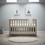 Nika Grey Wash Convertible Cot Bed - Obaby