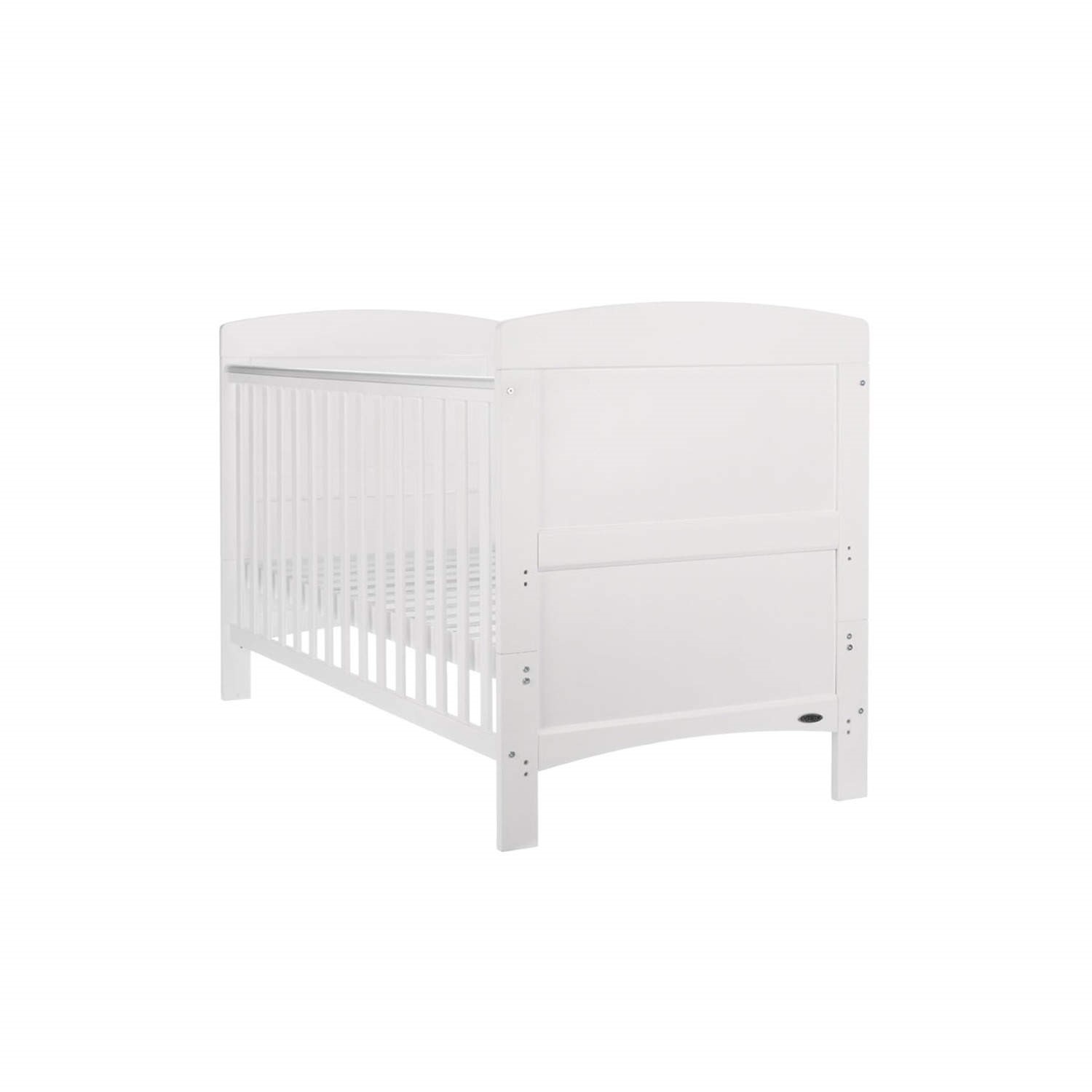 Grace White Convertible Cot Bed with Teething Rail Obaby Furniture123