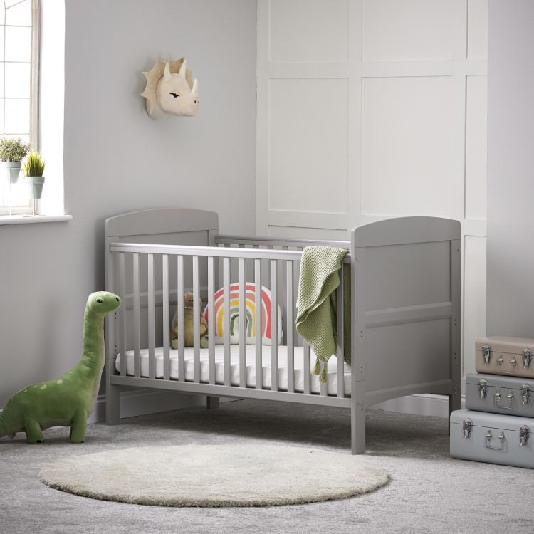 Grace Grey Convertible Cot Bed with Teething Rail -  Obaby