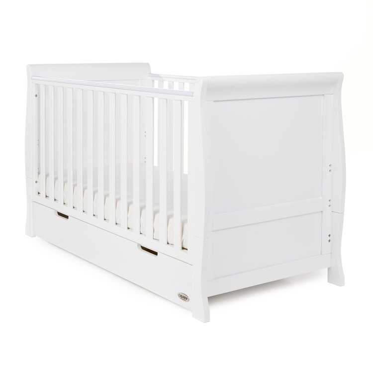 Stamford White Sleigh 3-Piece Nursery Furniture Set- Obaby