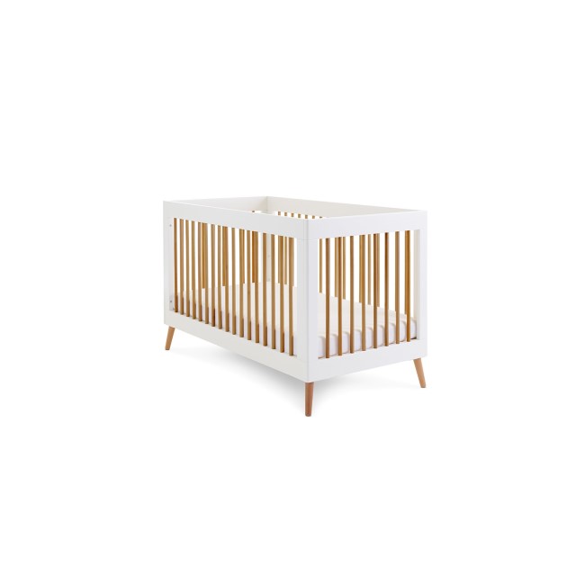 White 2 Piece Nursery Furniture Set - Cot Bed and Changing Table - Maya - Obaby