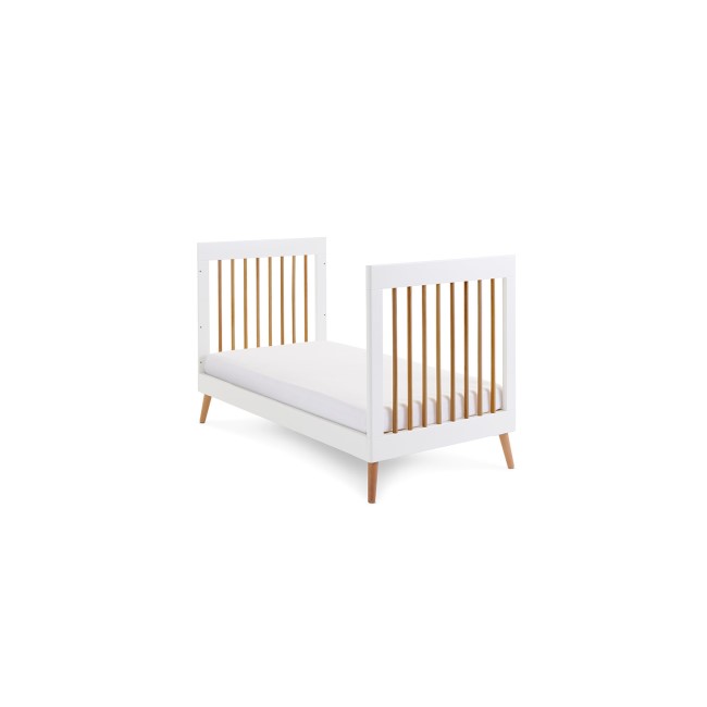 White 2 Piece Nursery Furniture Set - Cot Bed and Changing Table - Maya - Obaby