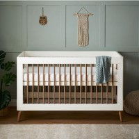 White Two Tone Cot Bed - Maya - Obaby