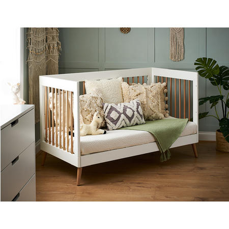 White Two Tone Cot Bed - Maya - Obaby