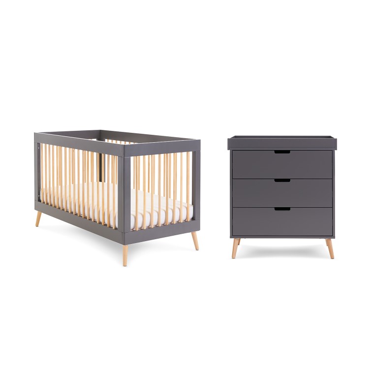 Maya Grey and Wood 2 Piece Room Set - Obaby