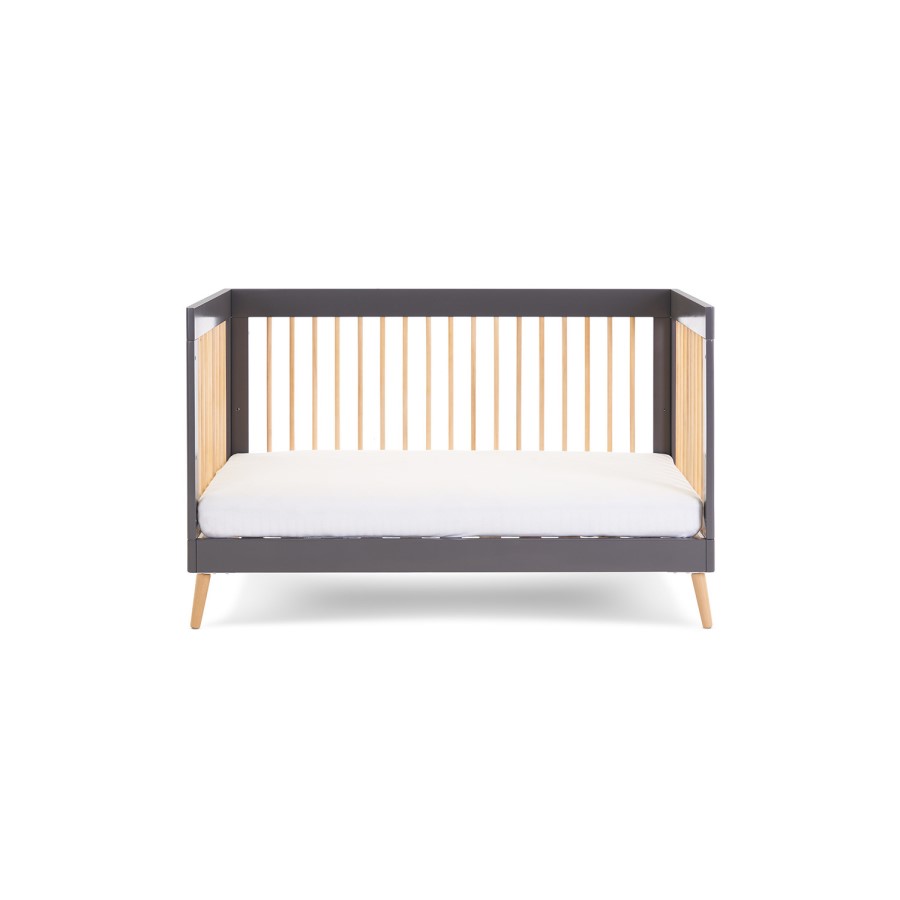 Maya Grey and Wood Convertible Cot Bed - Obaby