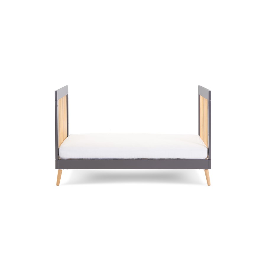 Maya Grey and Wood Convertible Cot Bed - Obaby