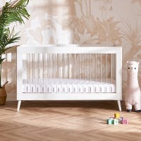 Maya Cot Bed in White with Acrylic - Obaby Maya Cot Bed in White with Acrylic - Obaby