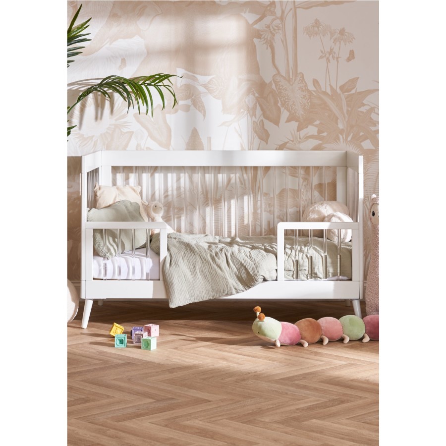 Maya Cot Bed in White with Acrylic - Obaby