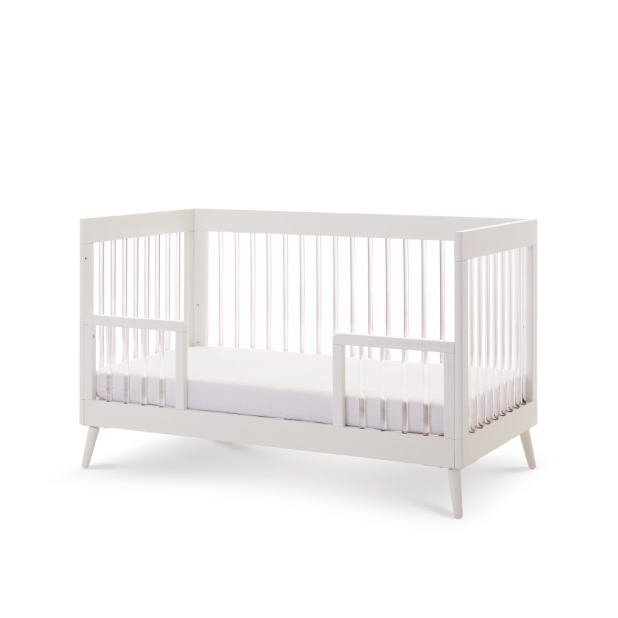 Maya Cot Bed in White with Acrylic - Obaby
