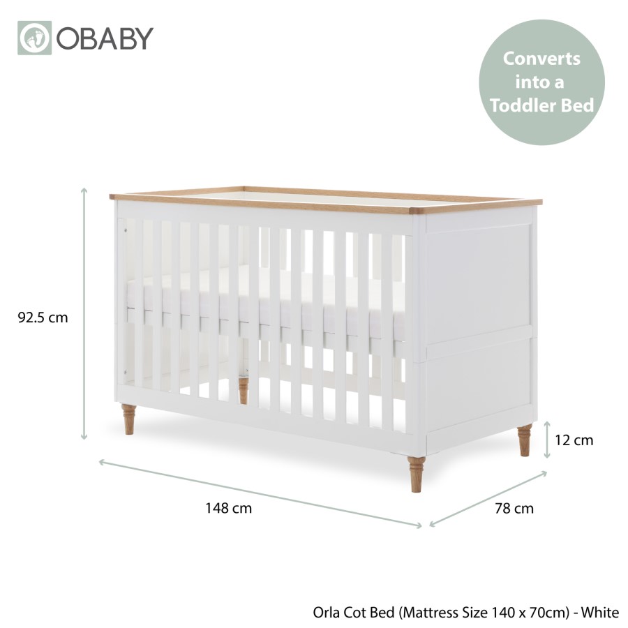 Orla White with Natural Two Piece Room Set - Obaby
