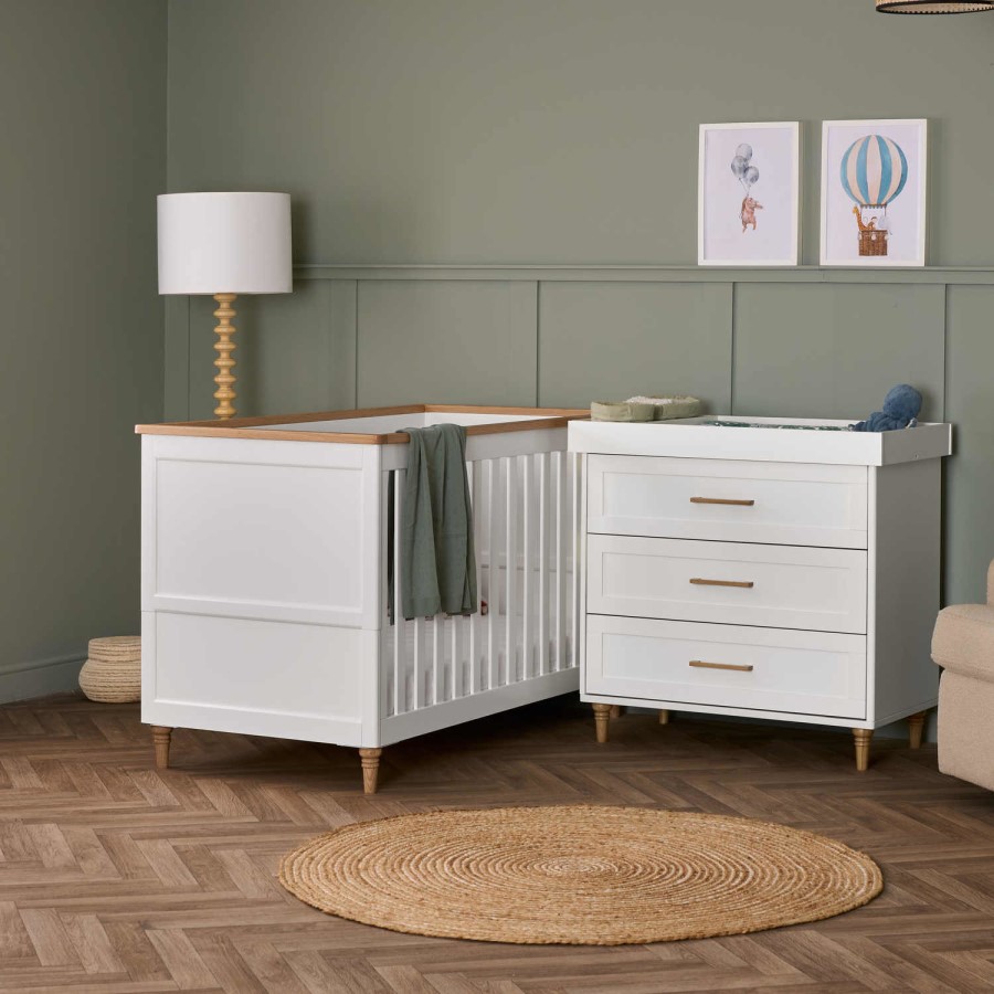 Orla White with Natural Two Piece Room Set - Obaby