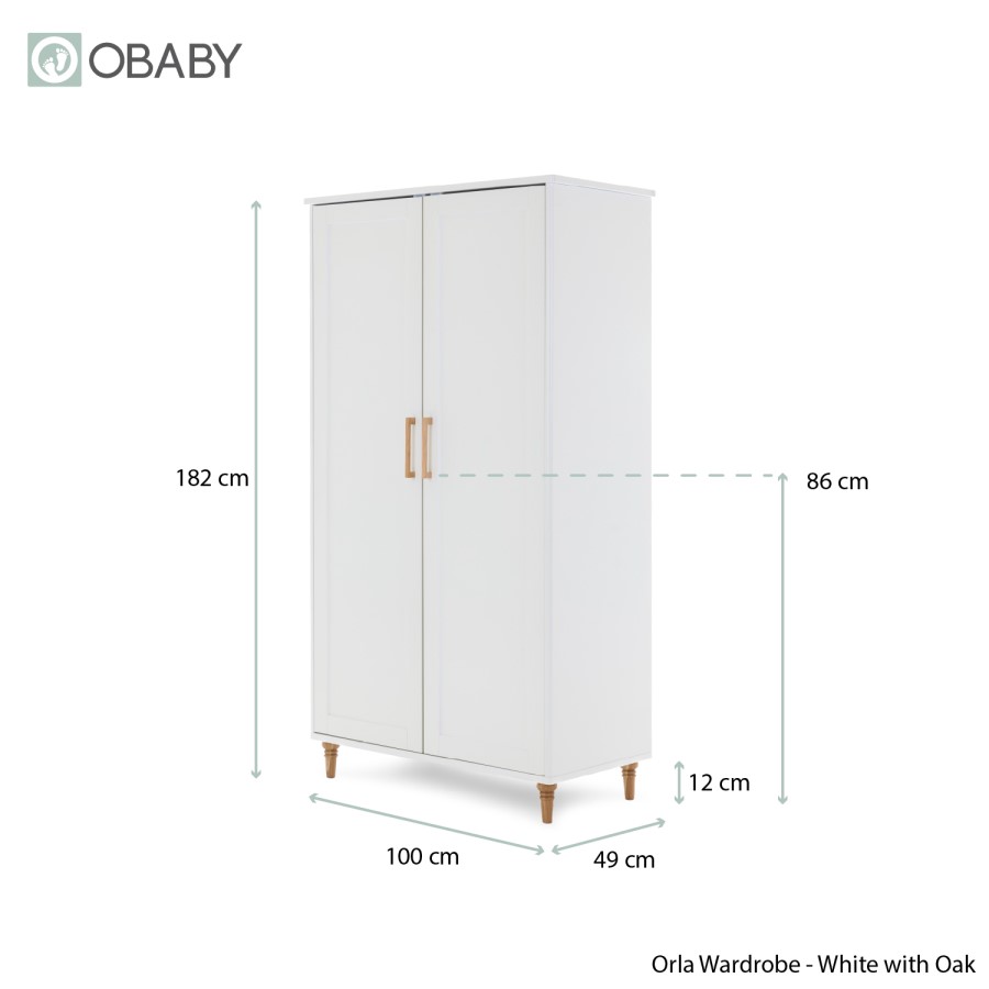 Orla White with Natural Three Piece Room Set - Obaby