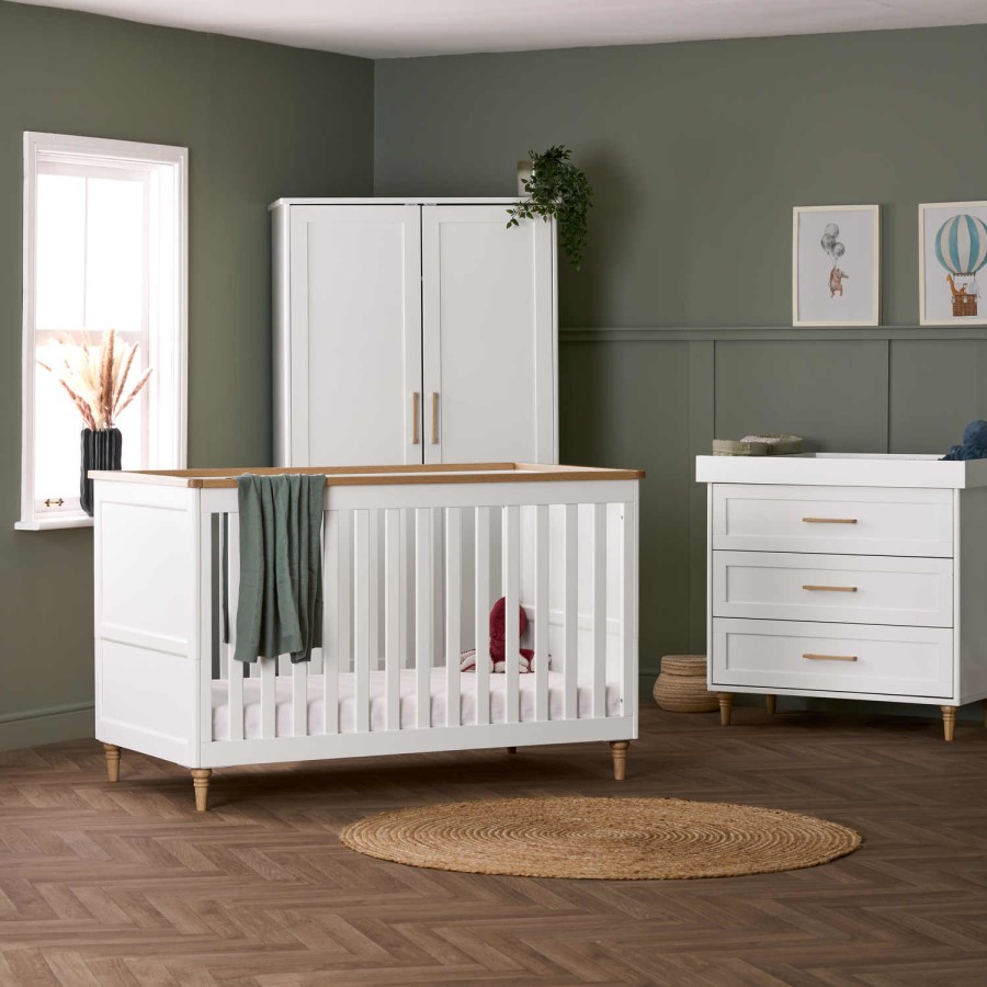 Orla White with Natural Three Piece Room Set - Obaby