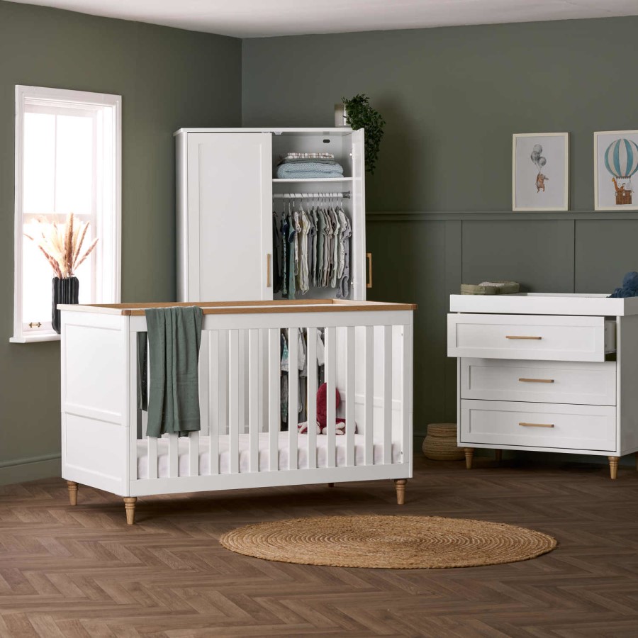 Orla White with Natural Three Piece Room Set - Obaby