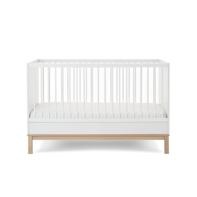 White 2 Piece Nursery Furniture Set - Cot Bed and Changing Table - Astrid - Obaby