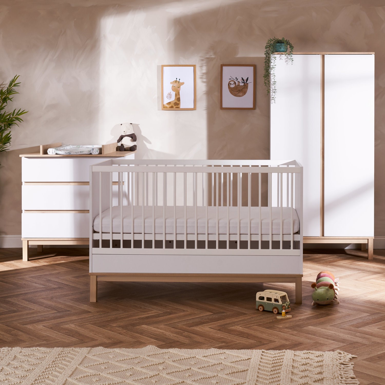 Photo of White 3 piece nursery furniture set - astrid - obaby