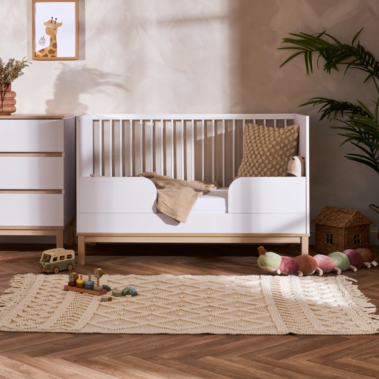 White Two Tone Cot Bed - Astrid - Obaby