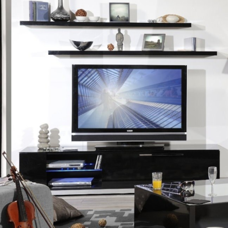 Skylight Vertigo 38 High Gloss Black TV Cabinet