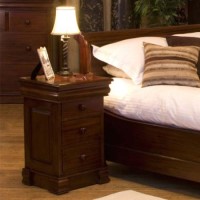 GRADE A1 - Baumhaus La Roque Solid Mahogany Secret Storage 4 Drawer Bedside Table