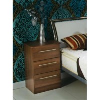 GRADE A3 - Welcome Furniture Loxley 3 Drawer Bedside Table in Walnut