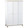 White Painted 3 Door Shaker Wardrobe - Arcadia - Seconique