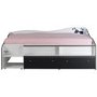 Parisot Lovely Light Continental Single Storage Bed in Megeve White and Black