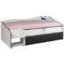 Parisot Lovely Light Continental Single Storage Bed in Megeve White and Black