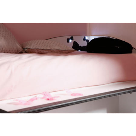 Parisot Lovely Light Continental Single Storage Bed in Megeve White and Black