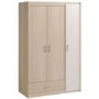 GRADE A2 - Parisot Charly 3 Door 1 Drawer Wardrobe in Modern Ash and White