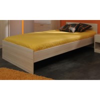Parisot Charly Single Continental Bed Frame in Modern Ash and White
