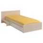 Parisot Charly Single Bed Frame with Drawer in Modern Ash and White
