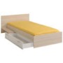 Parisot Charly Single Bed Frame with Drawer in Modern Ash and White