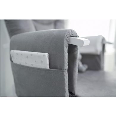 Grey Fabric Reclining Glider Chair and Stool - Obaby