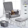 Deluxe Grey Reclining Glider Chair with Footstool - Obaby
