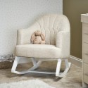 22OB2303 Beige Fabric Round Back Rocking Chair - Obaby