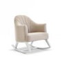 Beige Fabric Round Back Rocking Chair - Obaby
