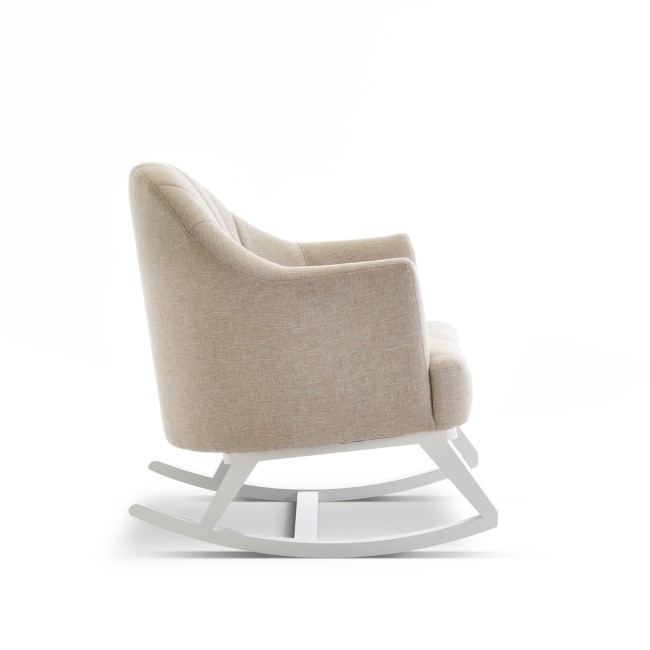 Beige Fabric Round Back Rocking Chair - Obaby