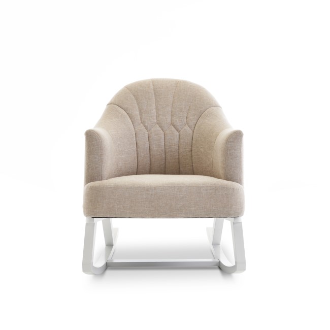 Beige Fabric Round Back Rocking Chair - Obaby