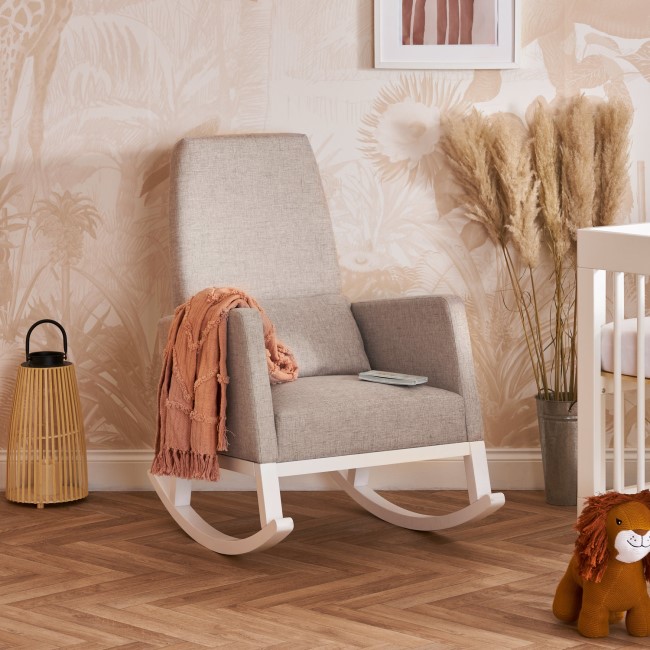 High Back Rocking Chair with cushion in Stone - Obaby