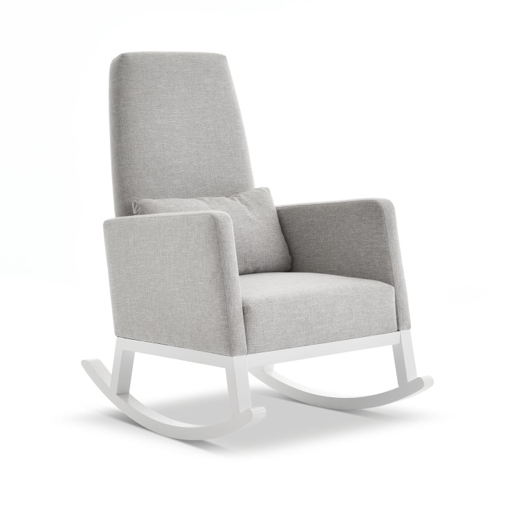 High Back Rocking Chair with cushion in Stone - Obaby