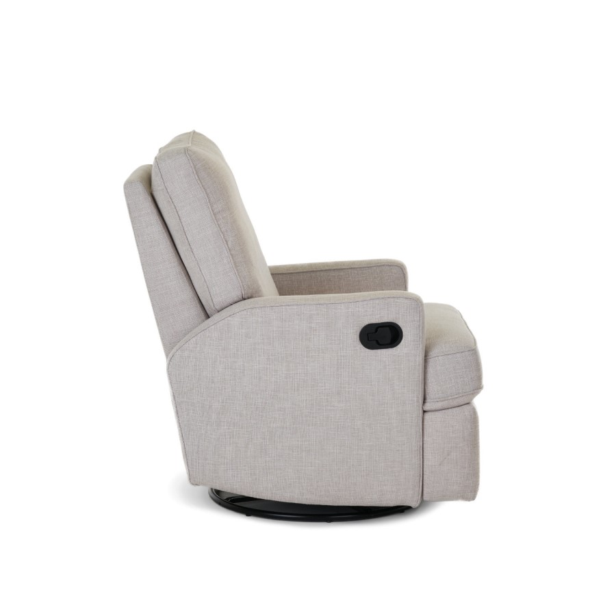 Savannah Swivel Glider Recliner Chair in Pebble - Obaby